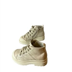 Zara's Lace Up Unisex Toddler Neutral Leather Boot